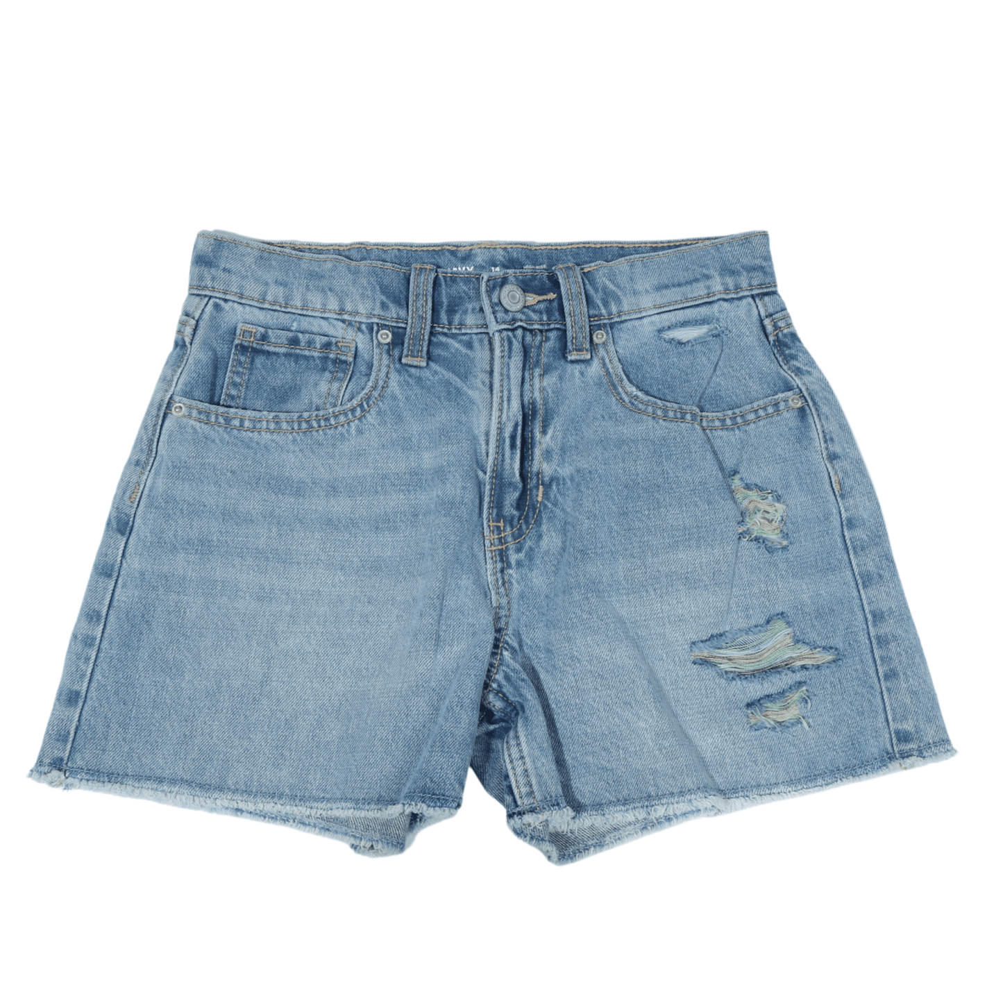 OLD NAVY Girls Bottoms L / Blue OLD NAVY - Ripped High Waist Shorts