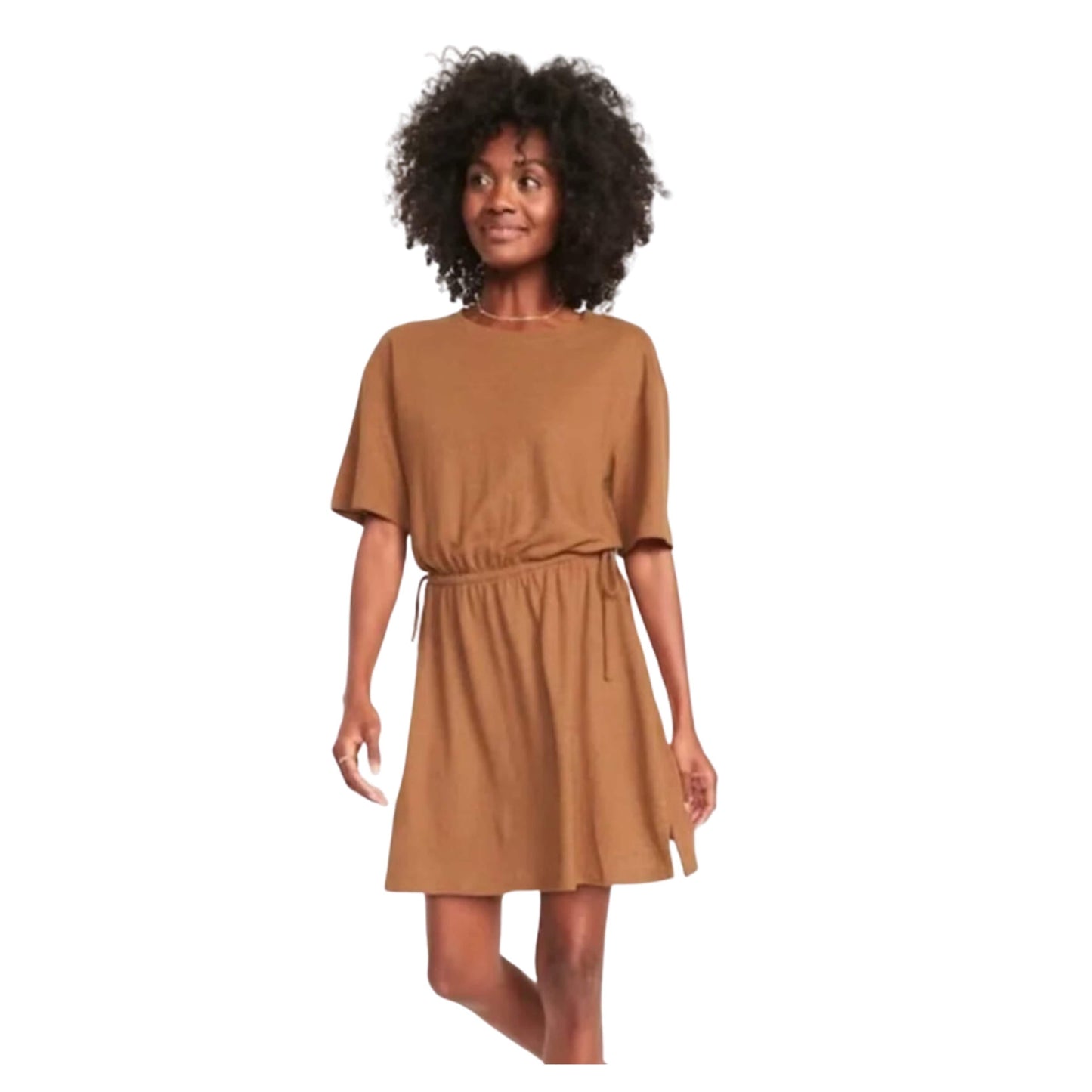 OLD NAVY Womens Dress XXL / Brown OLD NAVY - Waist Defined Short Sleeve Mini Dress