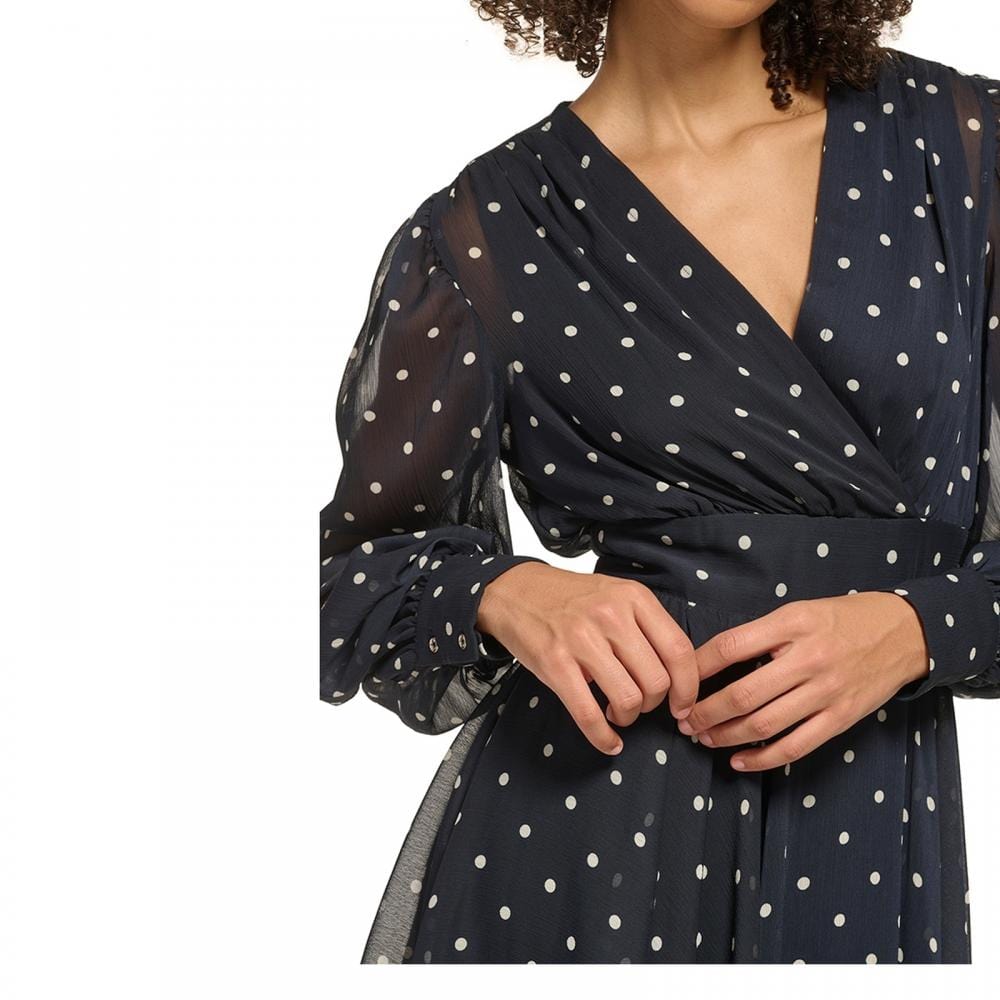 ORIGINAL Womens Dress Petite S / Multi-Color ORIGINAL - Knee Length Dress Long Sleeve