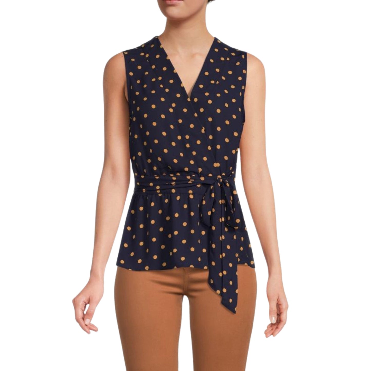 ORIGINAL Womens Tops S / Multi-Color ORIGINAL - Polka dot v neck blouse