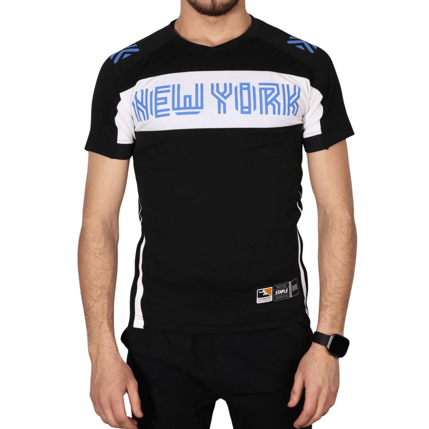 OVERWATCH LEAGUE Mens sports XS / Black OVERWATCH LEAGUE - Logo side zipper t-shirt