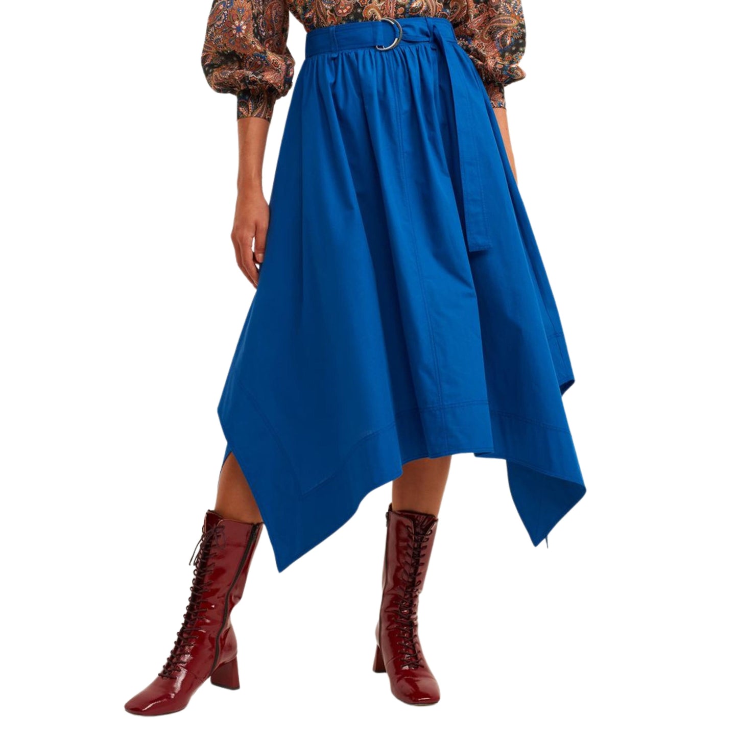 OXXO Womens Bottoms OXXO - Belt Detailed Asymmetrical Midi Skirt