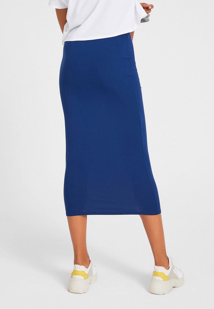 OXXO Womens Bottoms OXXO - Elastic Waist Detailed Below Knee Skirt