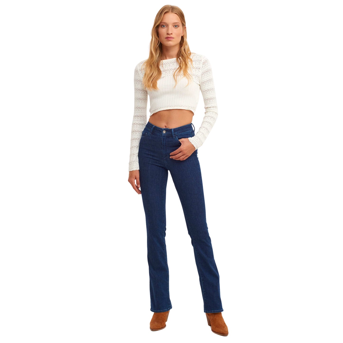 OXXO Womens Bottoms M / Navy / 29 OXXO - High Rise Bootcut Denim Pants