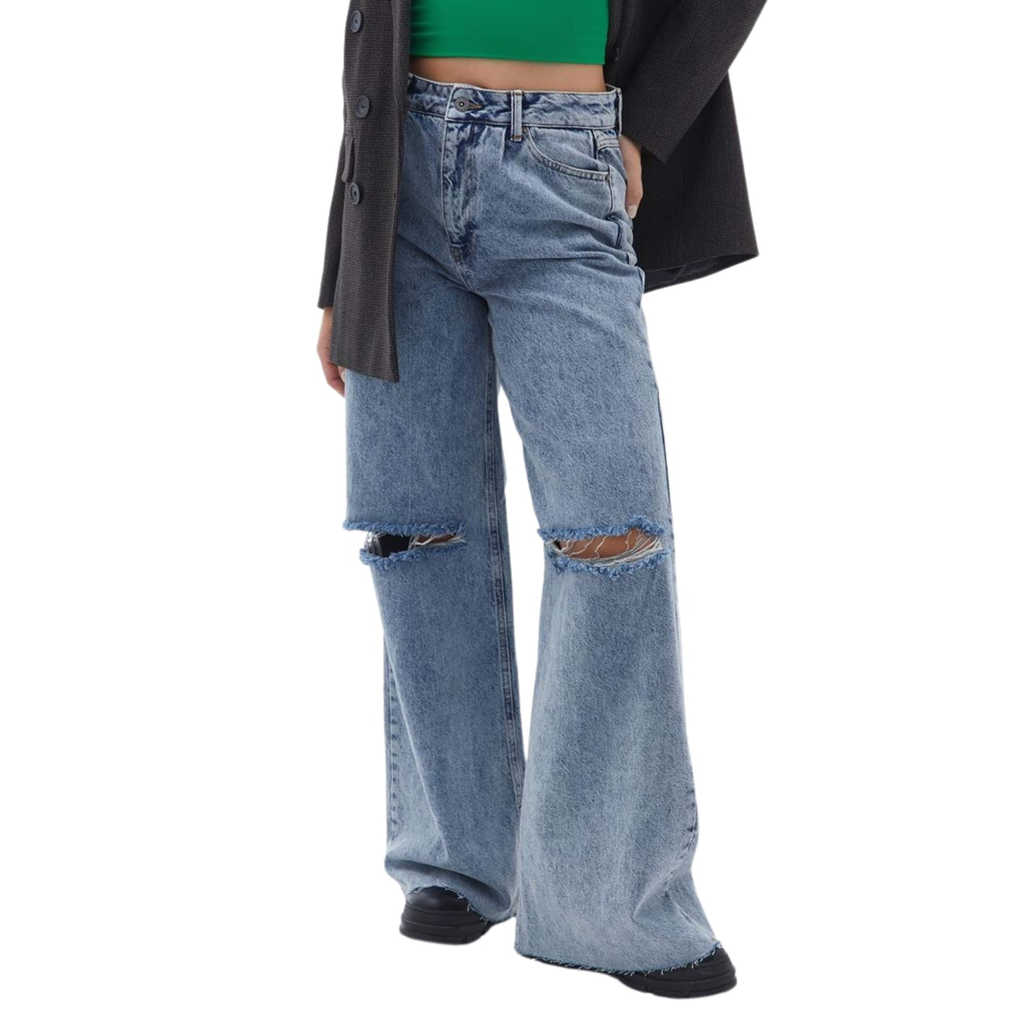 OXXO Womens Bottoms OXXO - High Waist Baggy-Fit Trousers