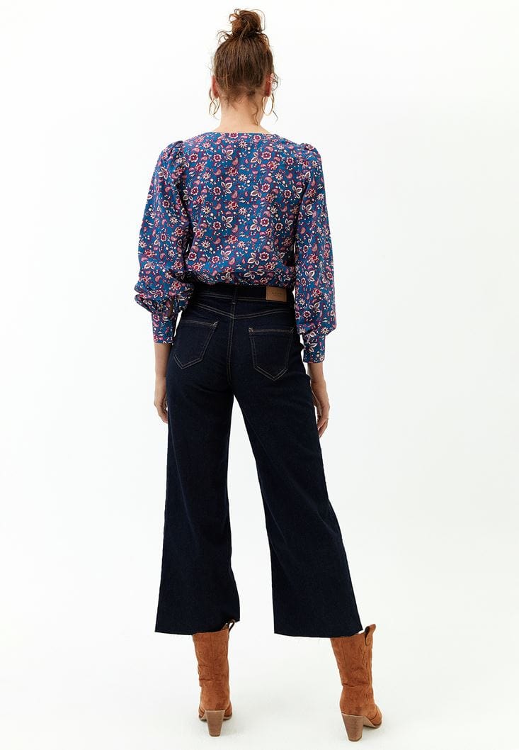 OXXO Womens Bottoms XS / Navy / 36 OXXO - High Waist Culotte Denim Pants