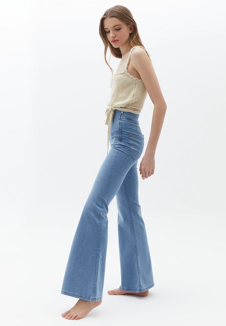 OXXO Womens Bottoms XXL / Blue / 34 OXXO - High Waist Flare Denim