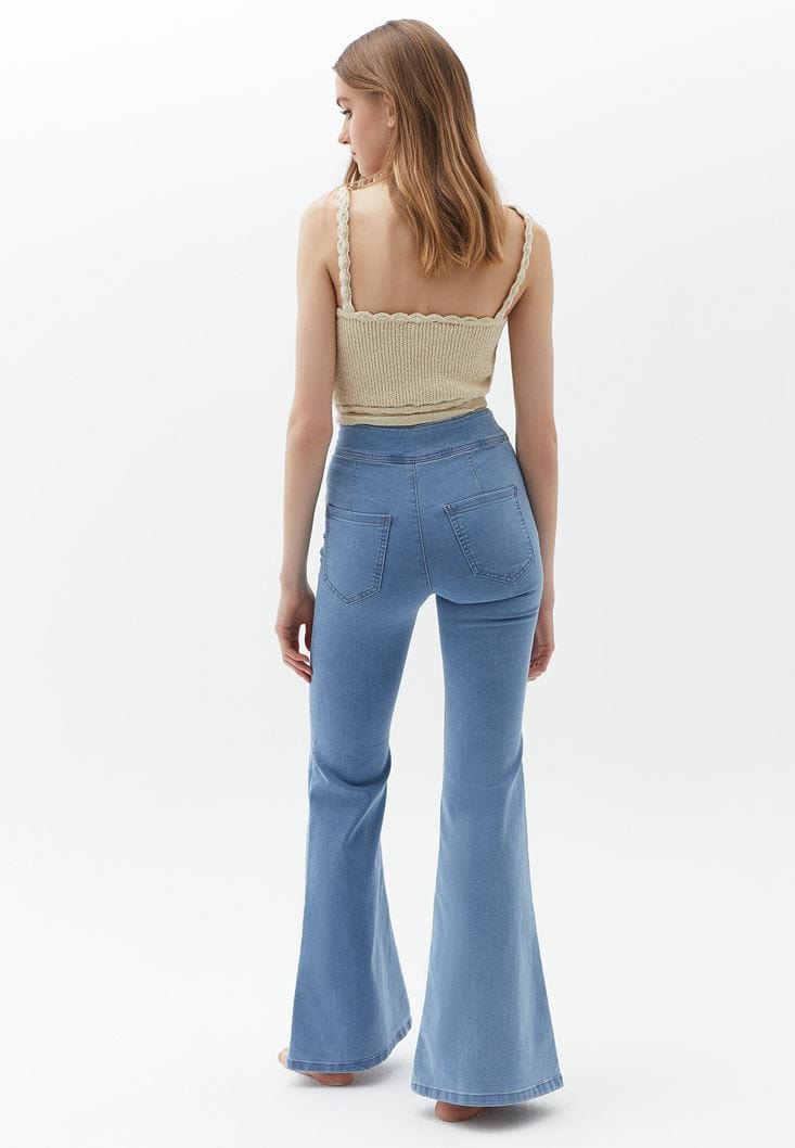 OXXO Womens Bottoms XXL / Blue / 34 OXXO - High Waist Flare Denim