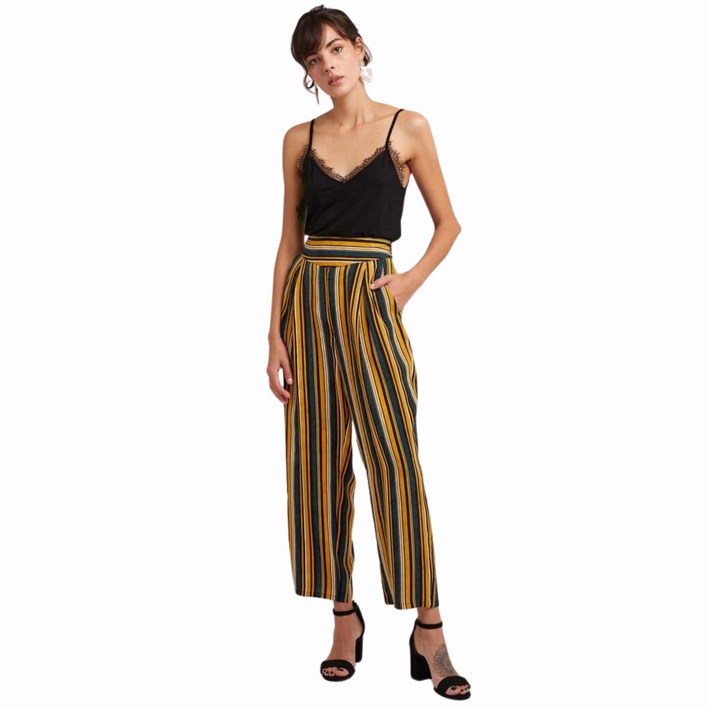 OXXO Womens Bottoms L / Multi-Color / 30 OXXO - Jacquard Wide-Leg Trousers