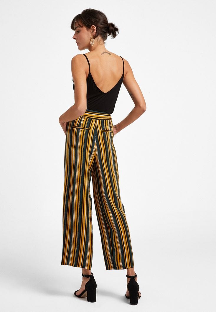 OXXO Womens Bottoms L / Multi-Color / 30 OXXO - Jacquard Wide-Leg Trousers
