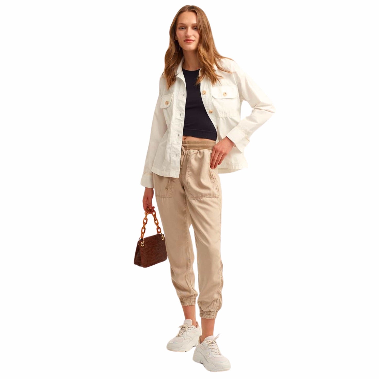 OXXO Womens Bottoms XXL / Beige OXXO - Khaki mid rise sweatpants