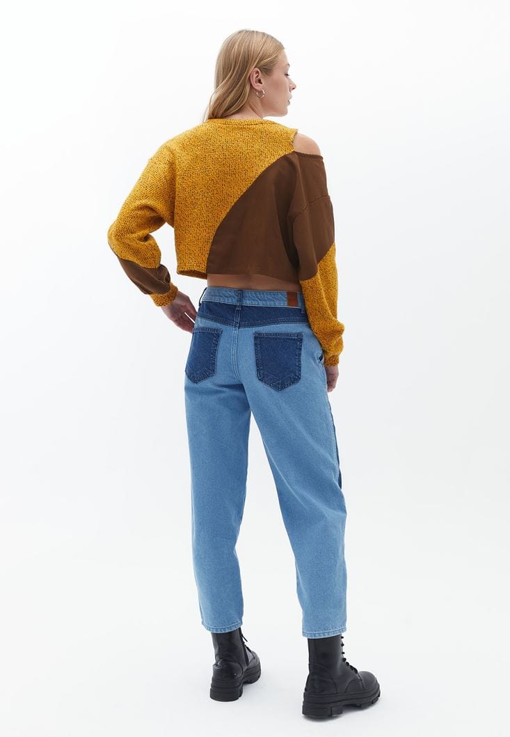 OXXO Womens Bottoms OXXO - Mid Waist Slouchy-Fit Denim