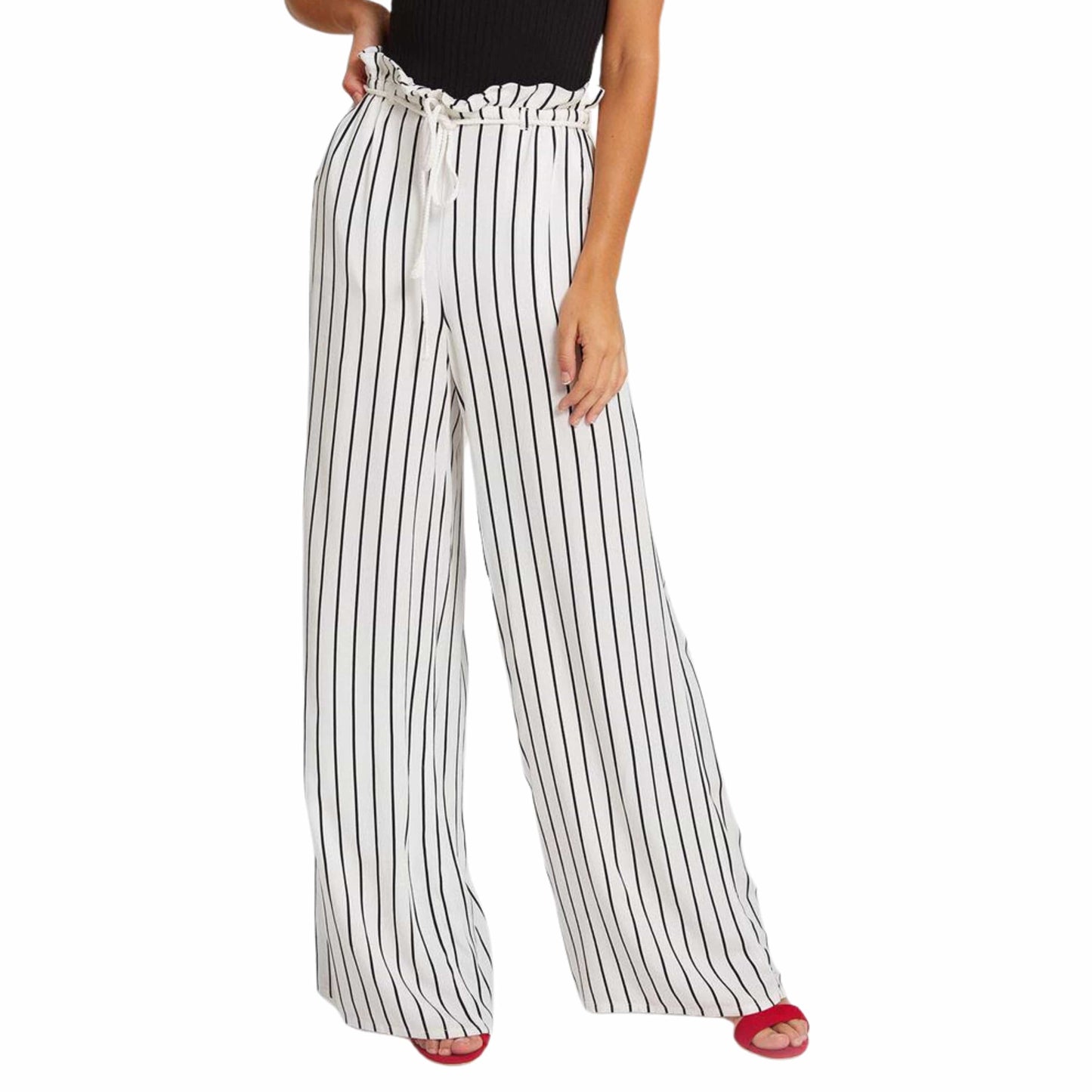 OXXO Womens Bottoms S / Multi-Color OXXO - Mixed Stripe Patterned Pants with Details