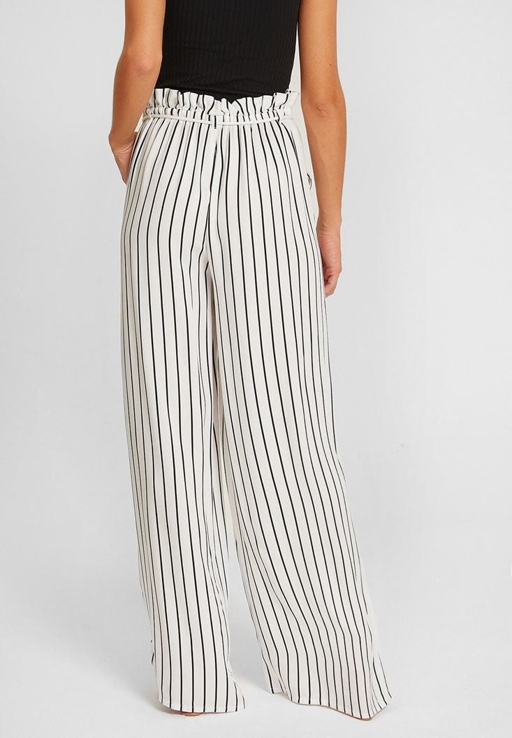 OXXO Womens Bottoms OXXO - Mixed Stripe Patterned Pants with Details