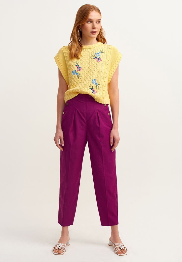 OXXO Womens Bottoms OXXO - Pocketed and Pleated Loose Pants
