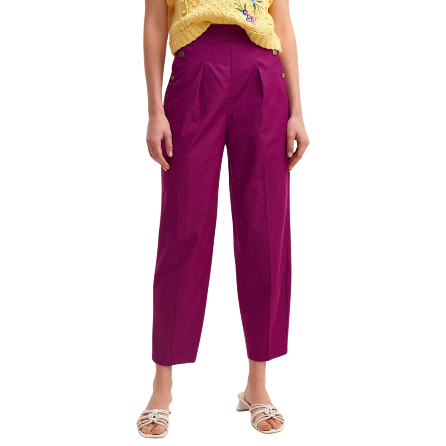 OXXO Womens Bottoms XXS / Purple / 34 OXXO - Pocketed and Pleated Loose Pants