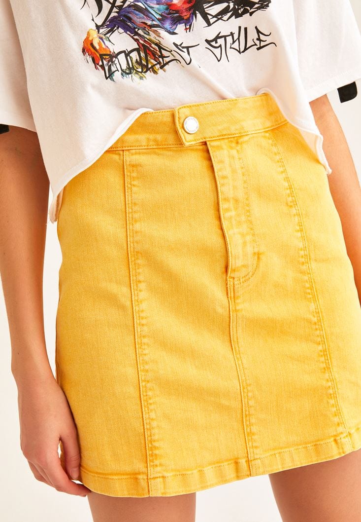 OXXO Womens Bottoms OXXO - Zipper Detail Denim Skirt