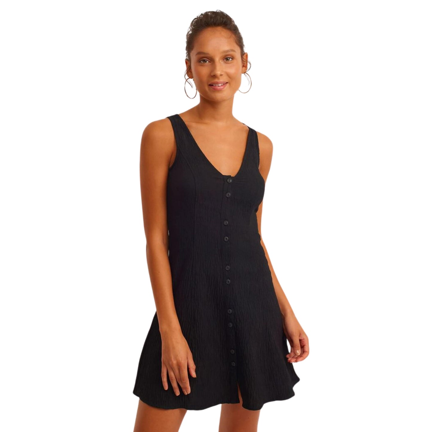 OXXO Womens Dress OXXO - Button Detail Mini Dress