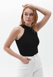 OXXO Womens Tops M / Black OXXO - Halter Neck Knitted Top