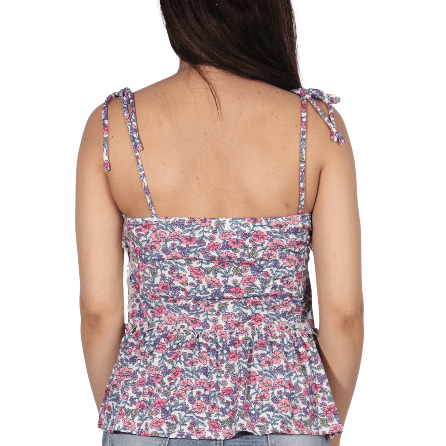 PLANET GOLD Womens Tops XS / Multi-Color PLANET GOLD - Floral print cute tank top