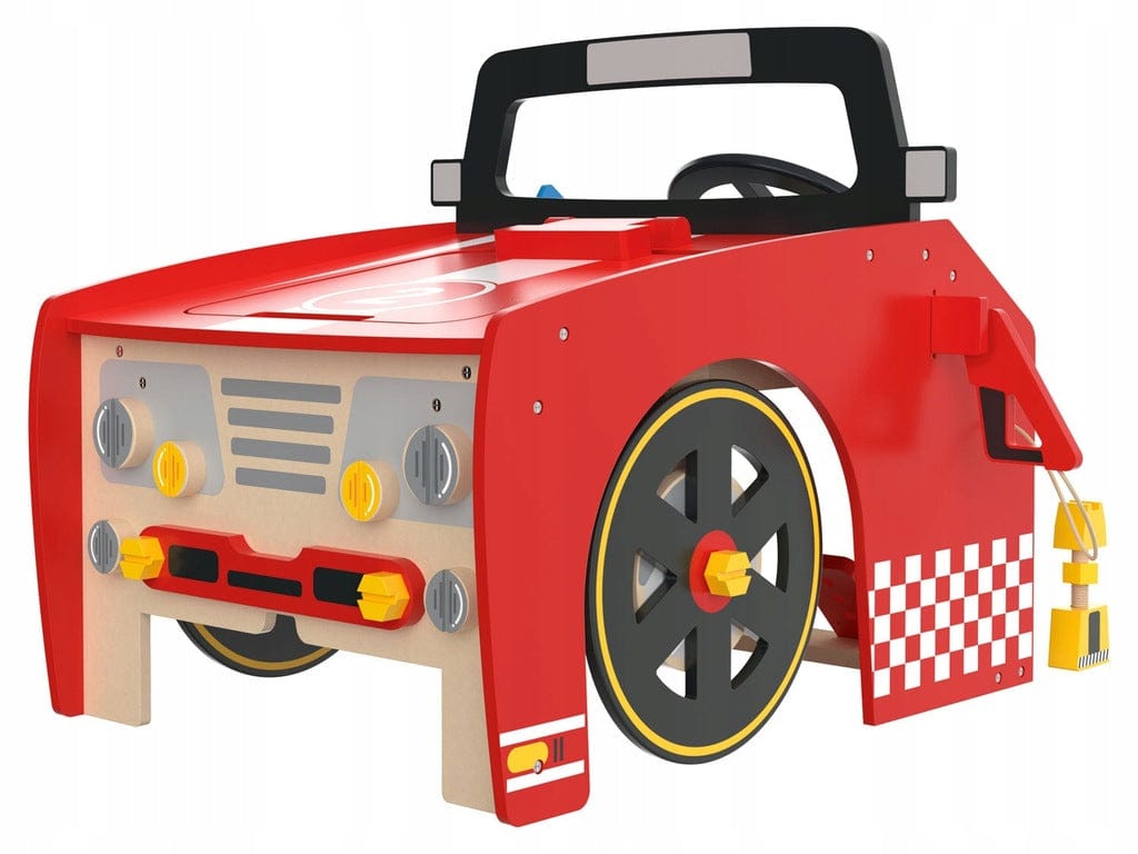 PLAYTIVE Toys Red PLAYTIVE - WOODEN TOY CAR MECHANIC