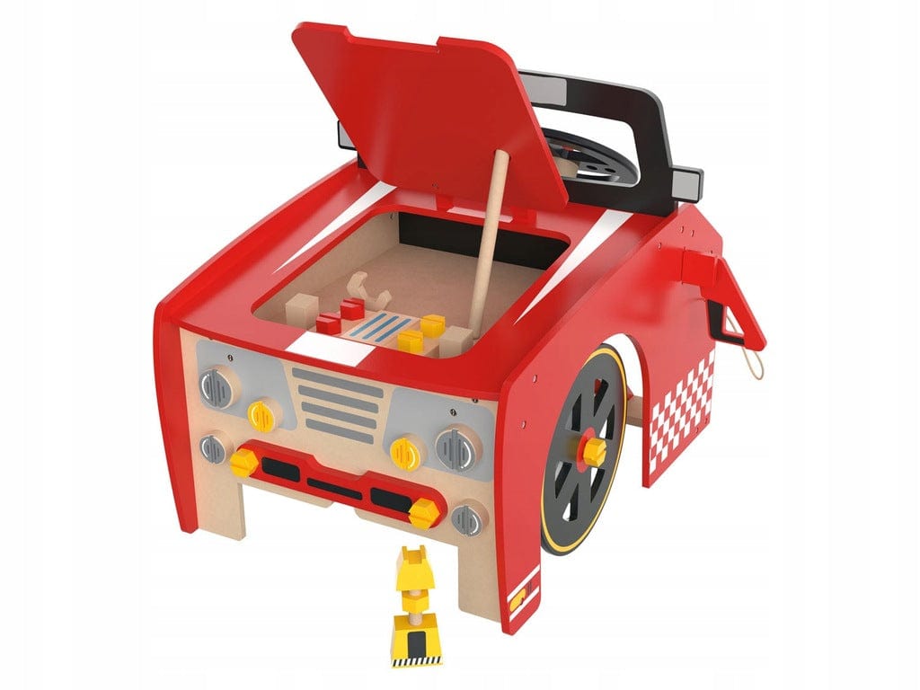 PLAYTIVE Toys Red PLAYTIVE - WOODEN TOY CAR MECHANIC