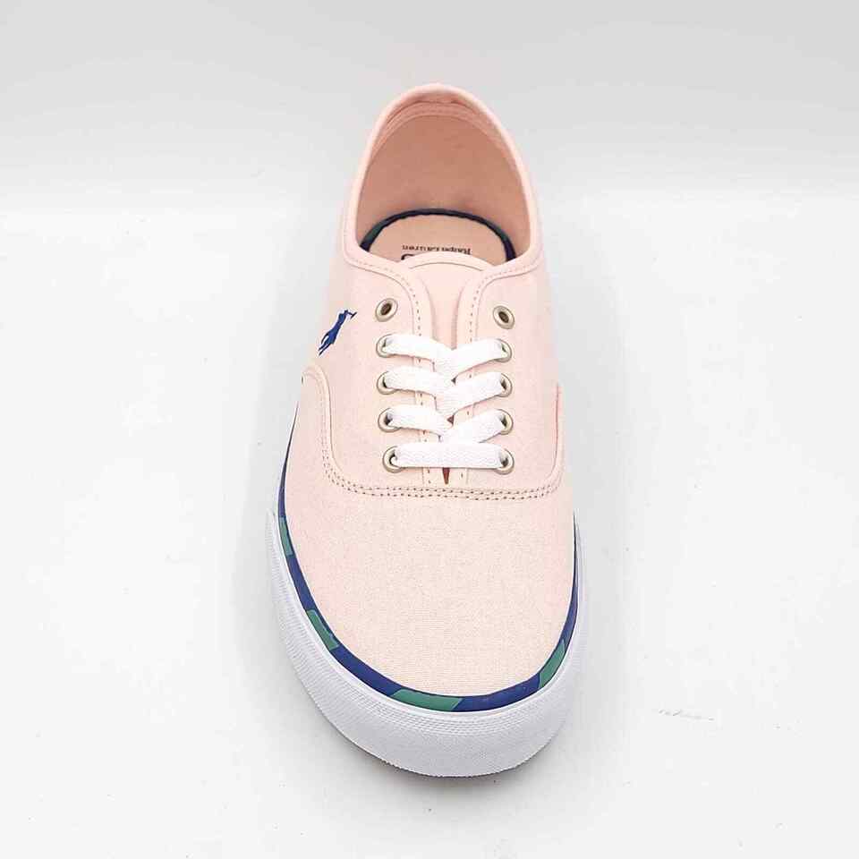 POLO Mens Shoes 43.5 / Pink POLO - Keaton Leather-Trim Canvas Sneakers