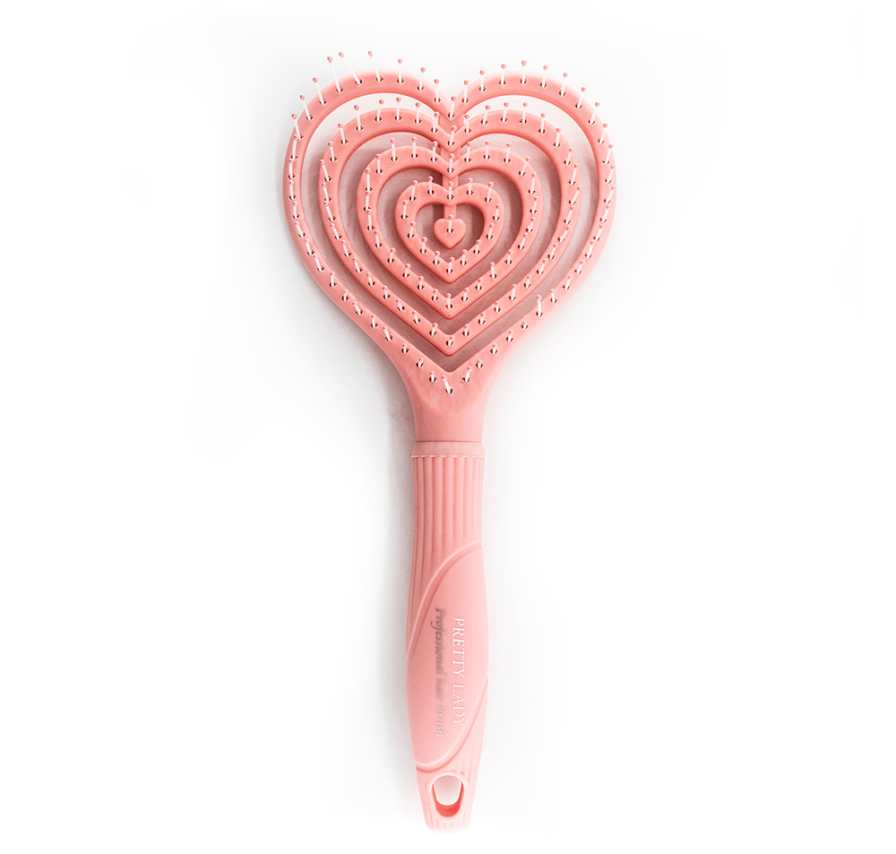 PRETTY LADY Hair Styling Tools Pink PRETTY LADY - Heart Shape Flexible Vent Hair Brush