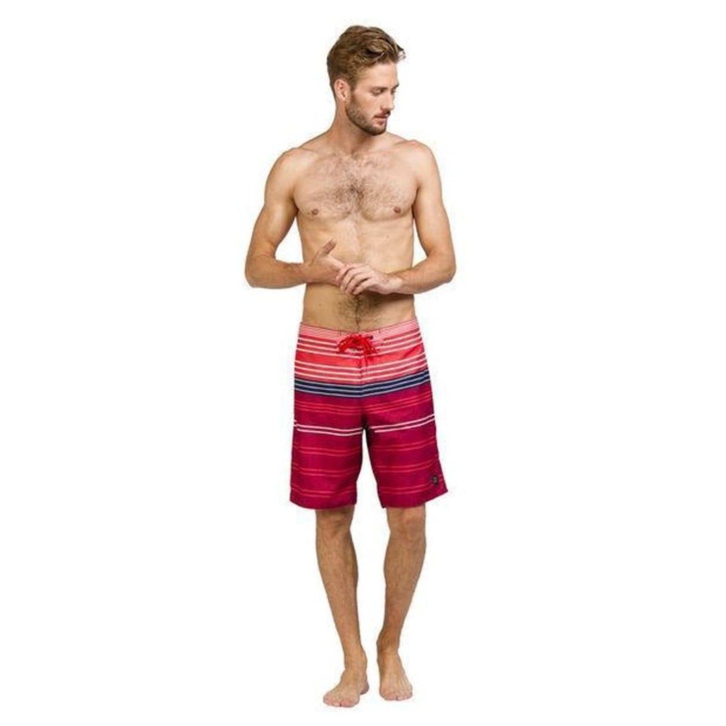 PROTEST Mens Swimwear 33W x 7L / Multi-Color PROTEST - Crime Beach Shorts Red Sangria