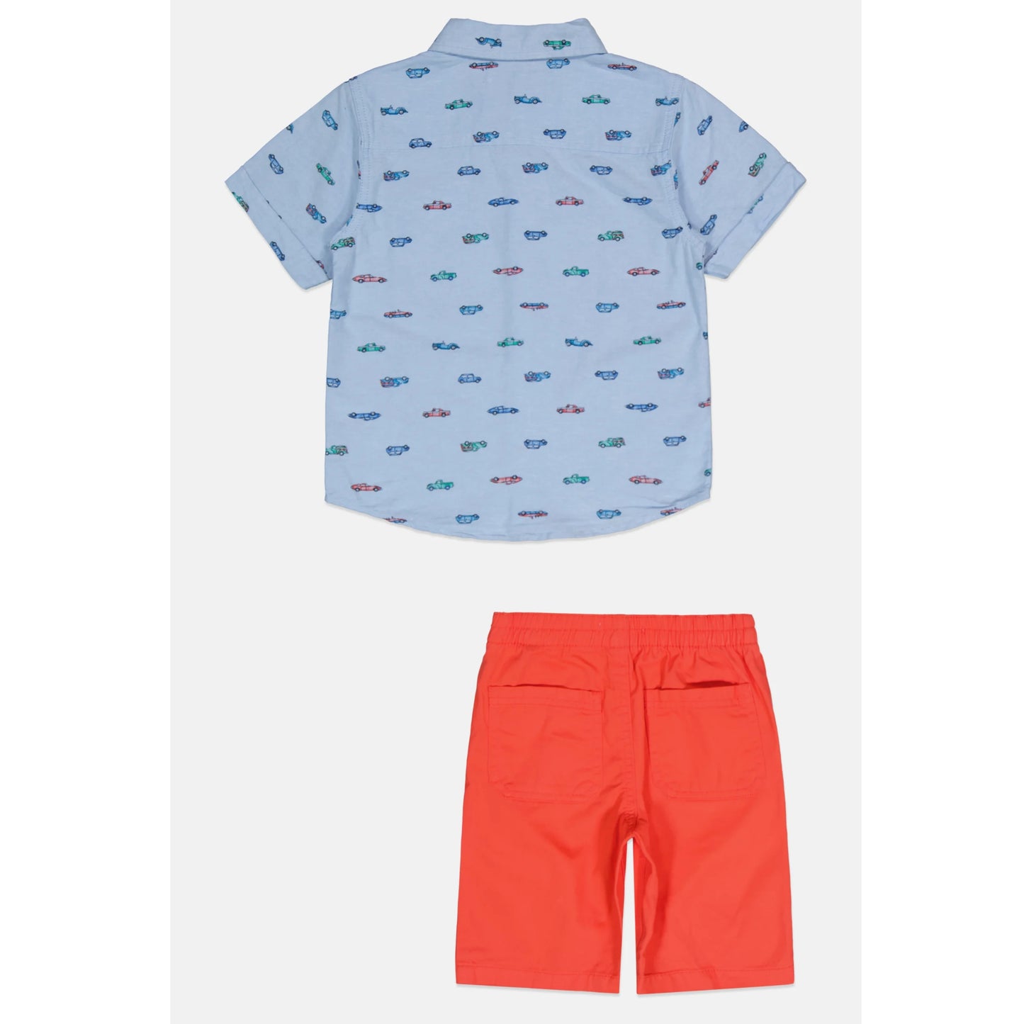 KIDS HEADQUARTERS - KIDS - 2 Piece Short Sleeve Printed Oxford Shirt and Twill Shorts Set