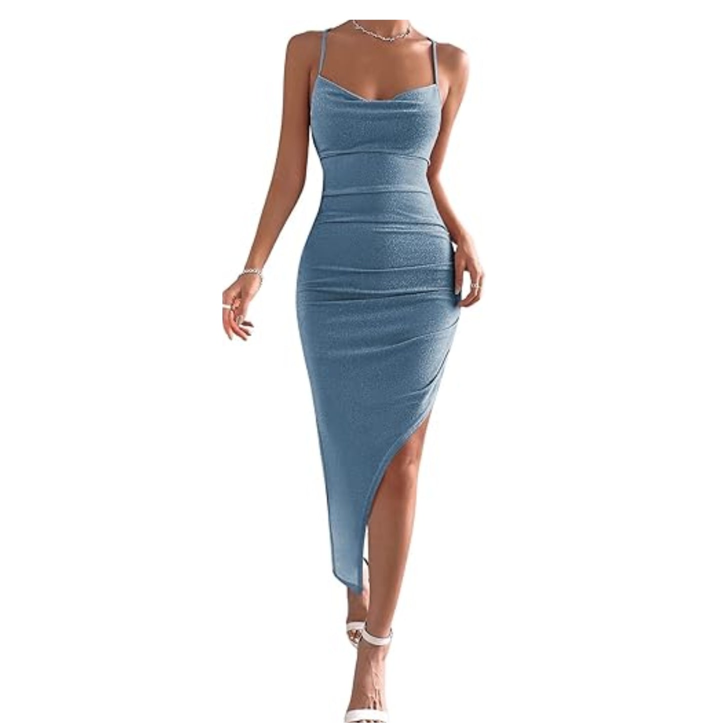 SHEIN - Metallic Cami Midi Dress
