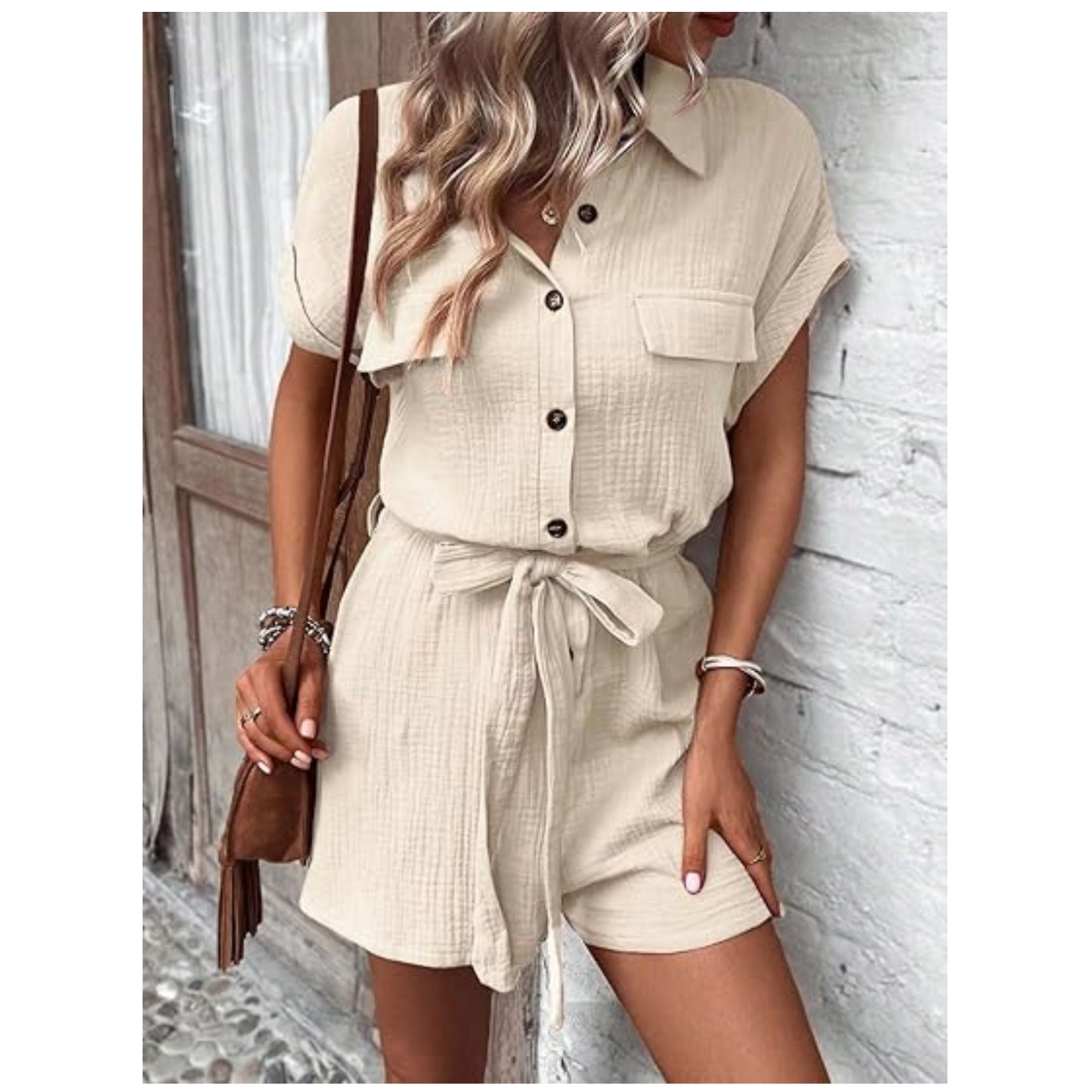 SHEIN - Casual Batwing Sleeve Belted Shirt
