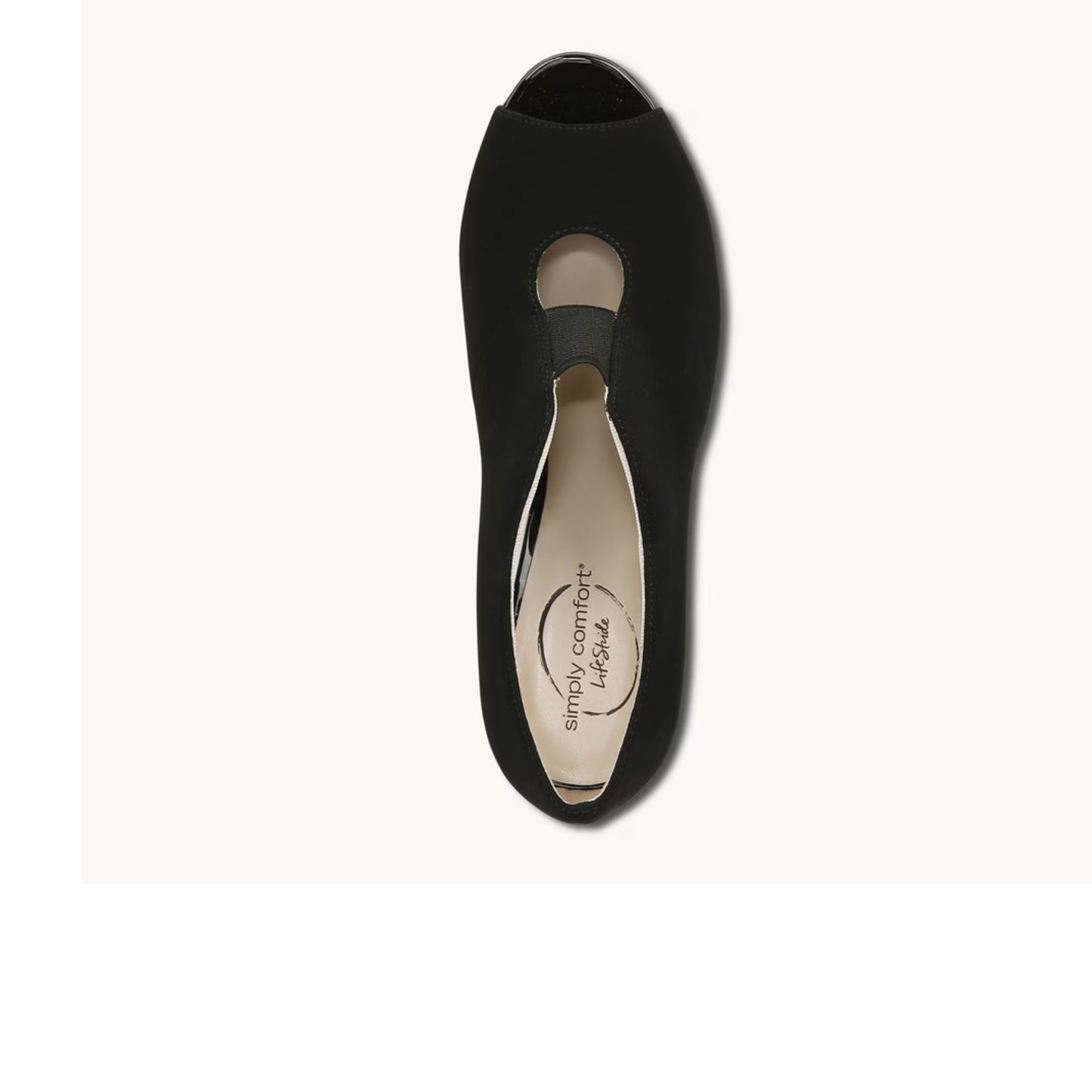LIFESTRIDE - Faux Leather Round Toe Peep-Toe Heels