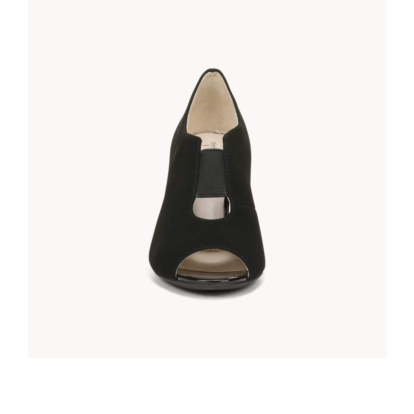 LIFESTRIDE - Faux Leather Round Toe Peep-Toe Heels