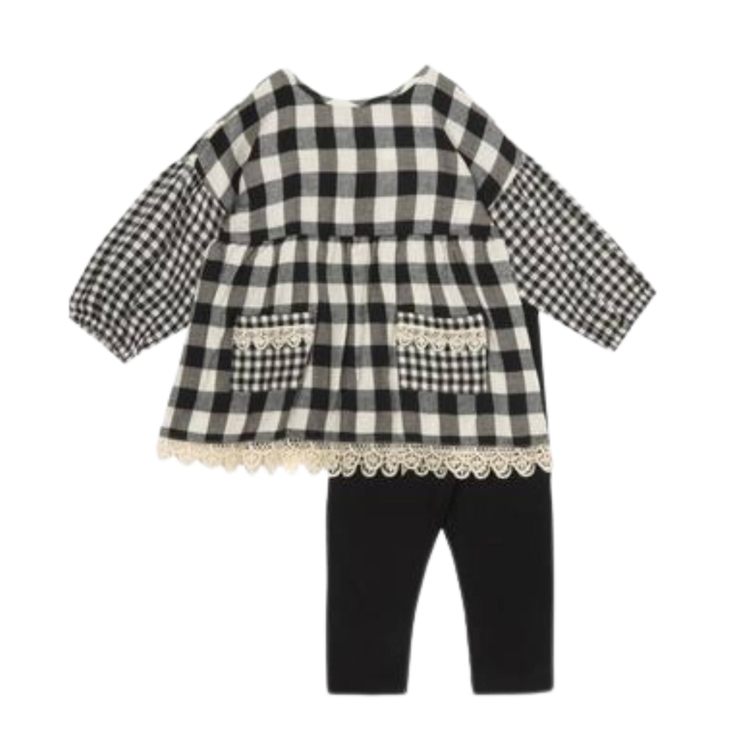 RARE EDITIONS Baby Girl 6-9 Months / Muli-Color RARE EDITIONS - Baby - Printed Woven Top and Jersey Knit Leggings