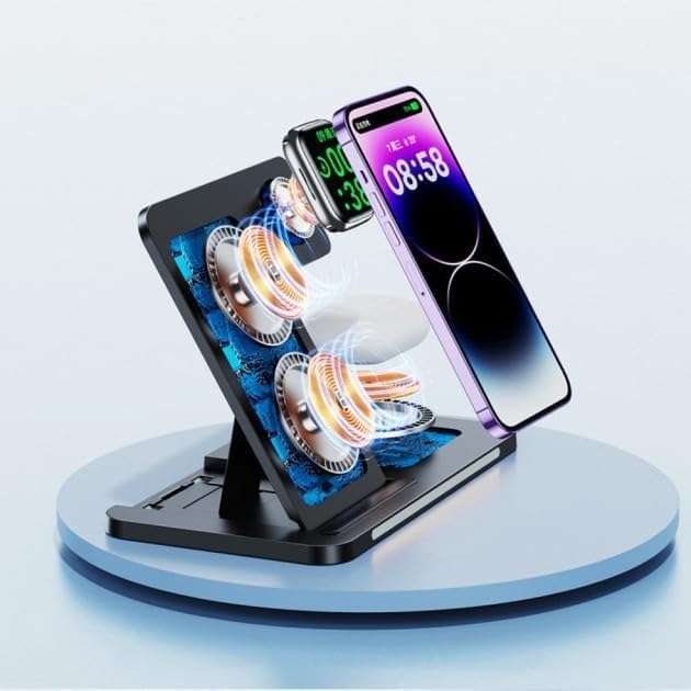 REMAX Electronic Accessories Black REMAX - Wireless Charger Pro 3in1
