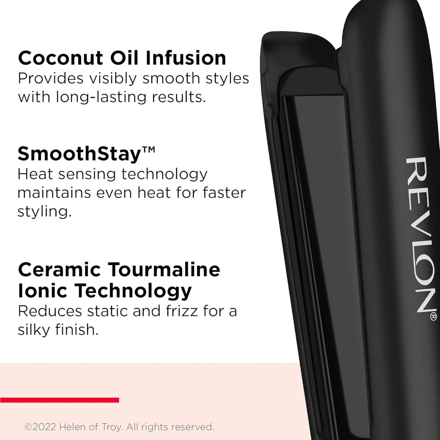 REVLON Hair Styling Tools REVLON - SmoothStay 1'' Coconut Oil-Infused Straightener