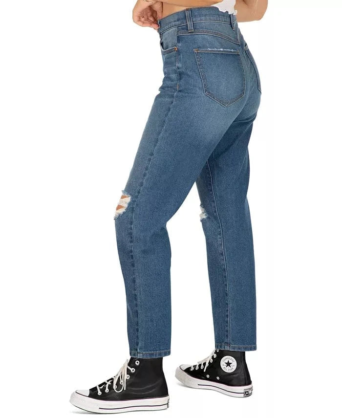 REWASH Womens Bottoms L / Blue / 30 REWASH - High Rise Ripped Design Jeans