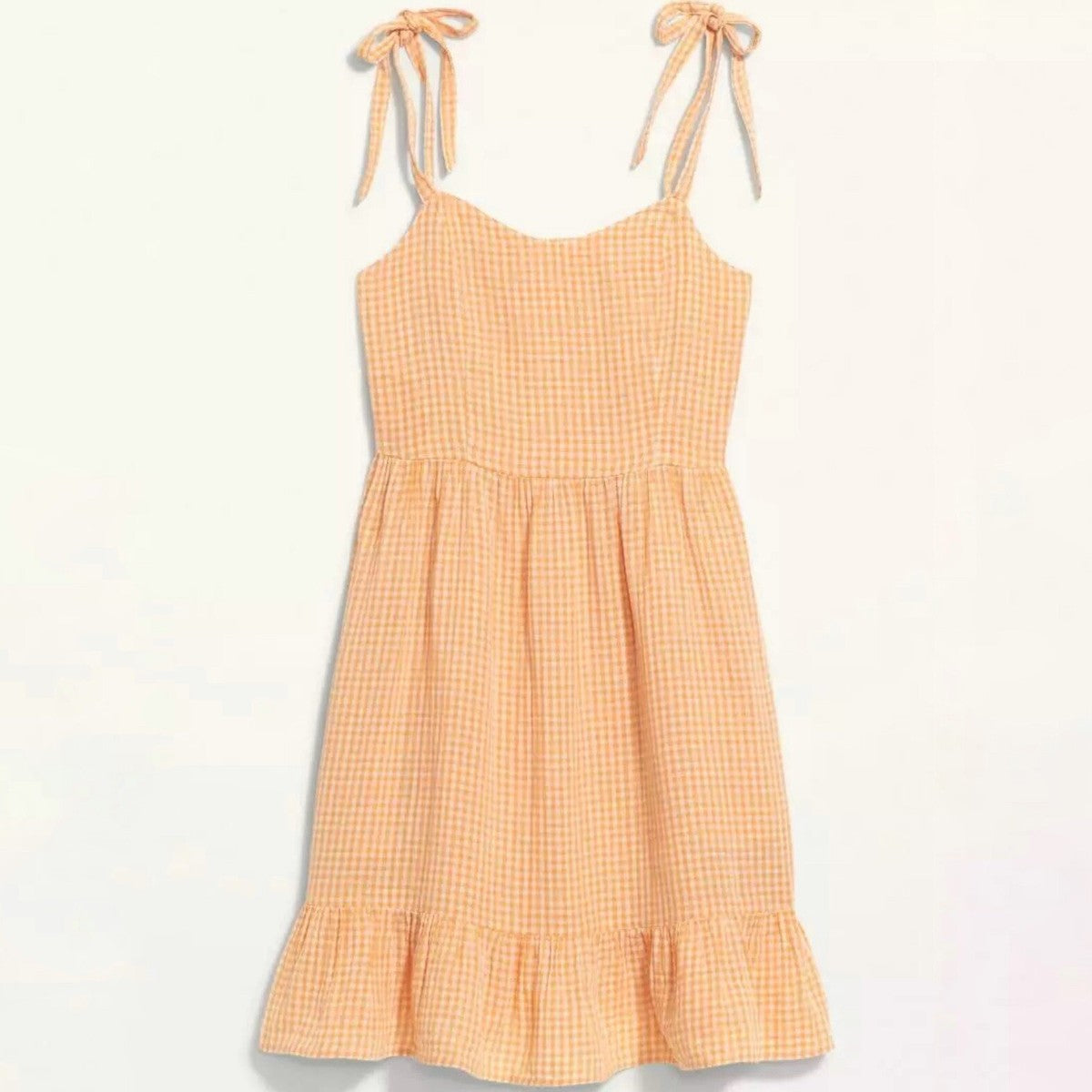 OLD NAVY - Fit & Flare Tie-Shoulder Gingham Mini Dress