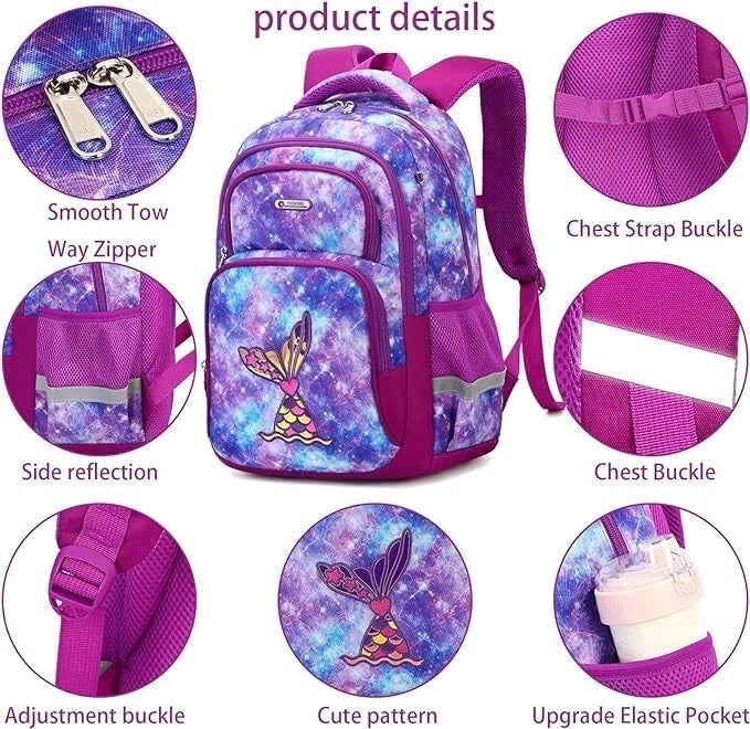 CUSANGEL - Water-Repellent Mermaid School Backpack
