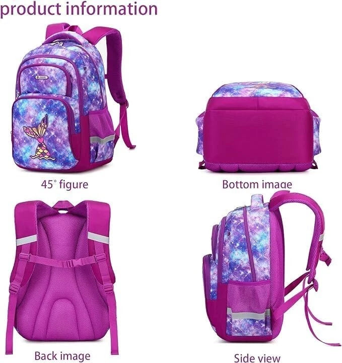 CUSANGEL - Water-Repellent Mermaid School Backpack