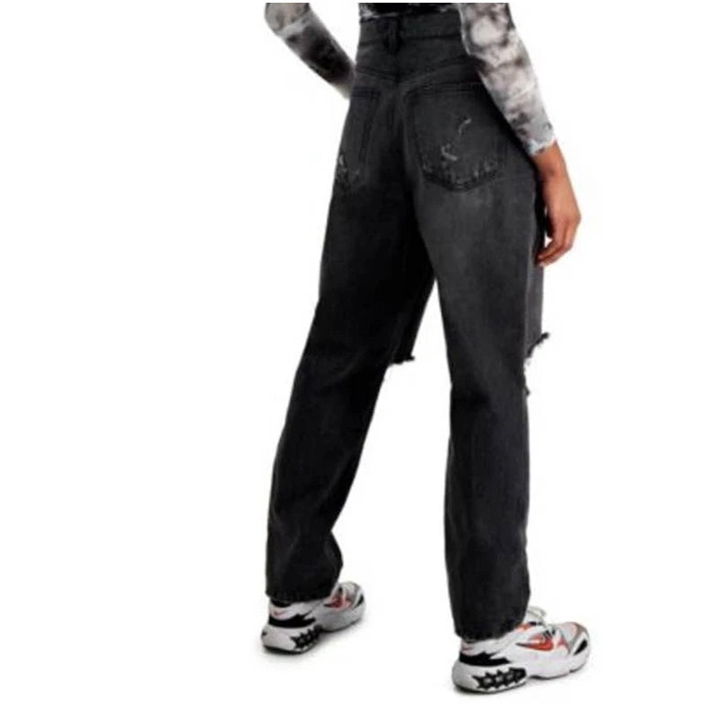 VANILLA STAR - 90s Distressed Cotton Straight-Leg Jeans