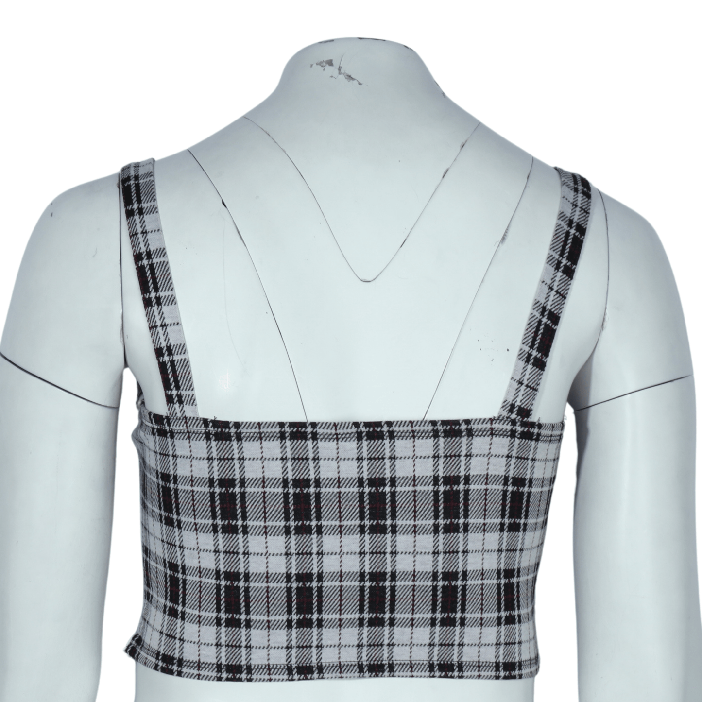 SELFIE Womens Tops XL / Multi-Color SELFIE - Plaid side zipper crop top