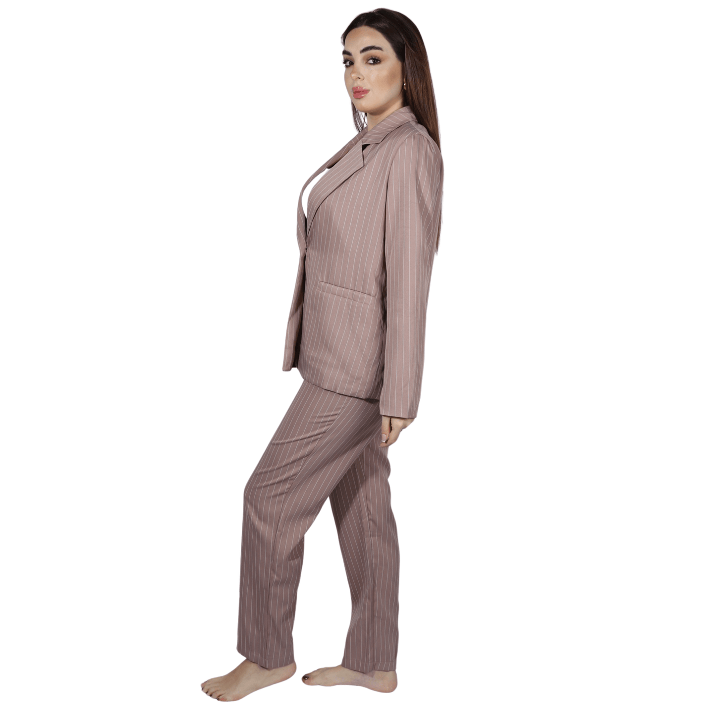 SHEIN Shein Women Sets M / Multi-Color SHEIN - Stripped pattern blazer pants set