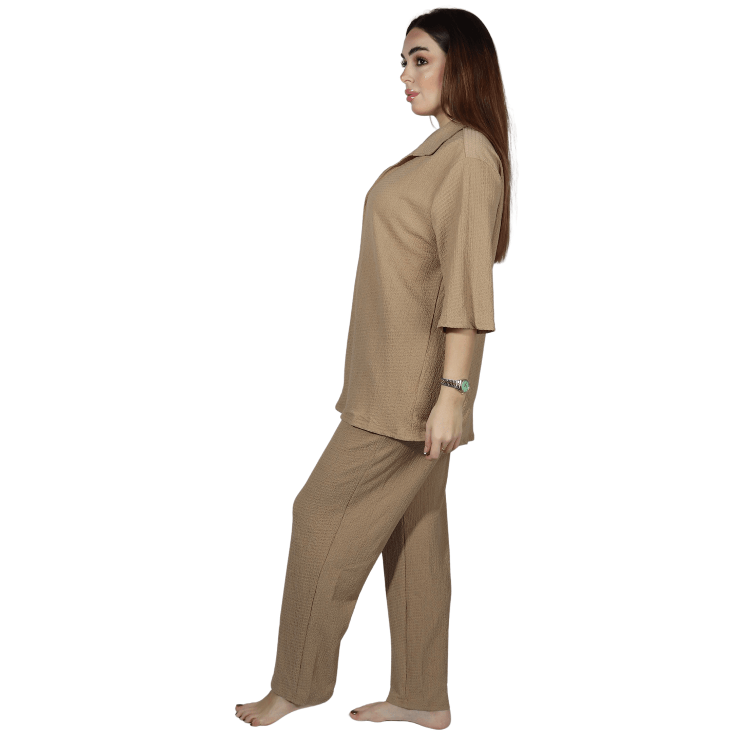 SHEIN Shein Women Sets M / Beige SHEIN - Textured Set Two Pieces