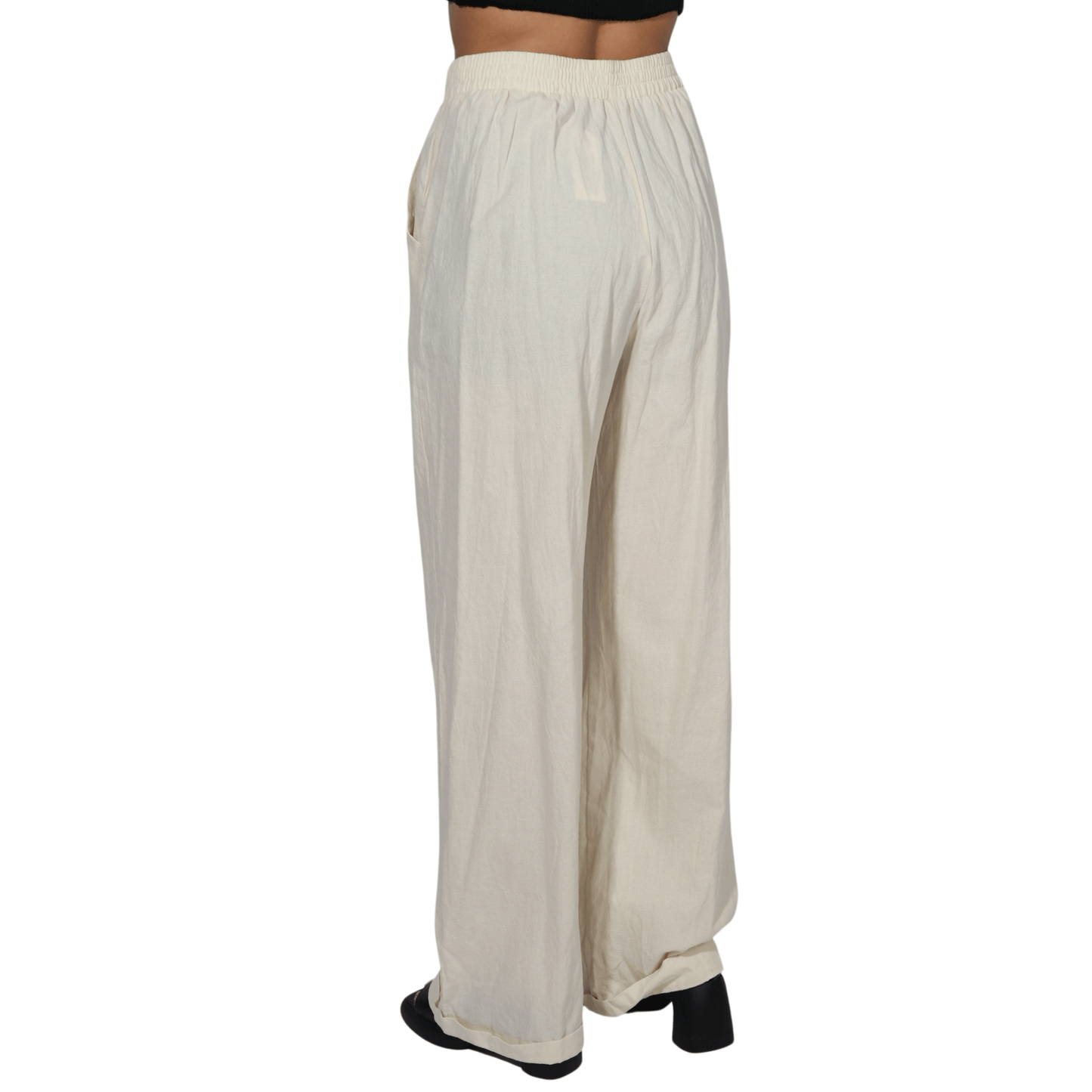 SHEIN Shein Womens Bottoms M / Off-White / 38 SHEIN - Elastic Waist Pant