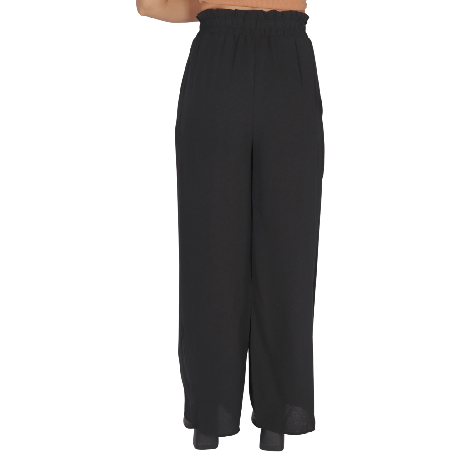 SHEIN Shein Womens Bottoms S / Black / 36 SHEIN - High Waist Wrinkle Wide Leg Pants