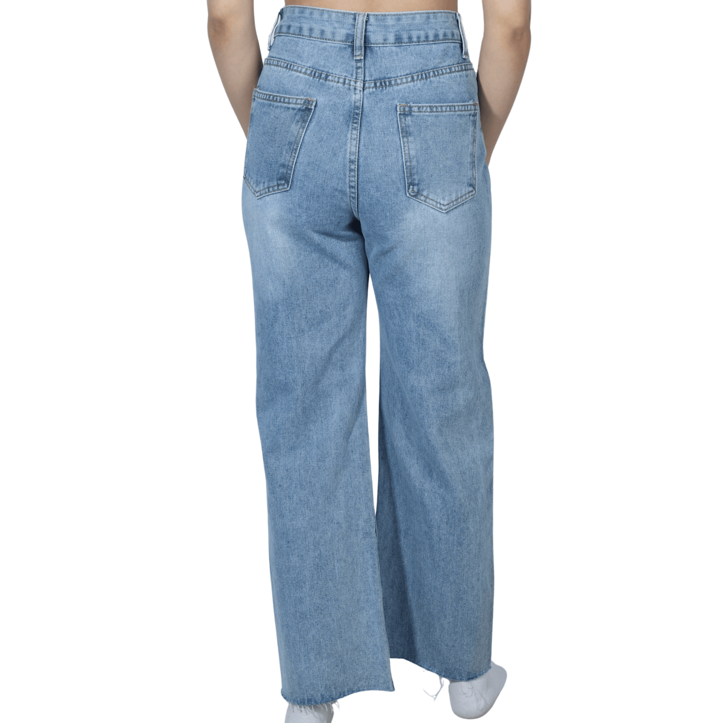SHEIN Shein Womens Bottoms XS / Blue / 25 SHEIN - Knee cut deisgn denim pants