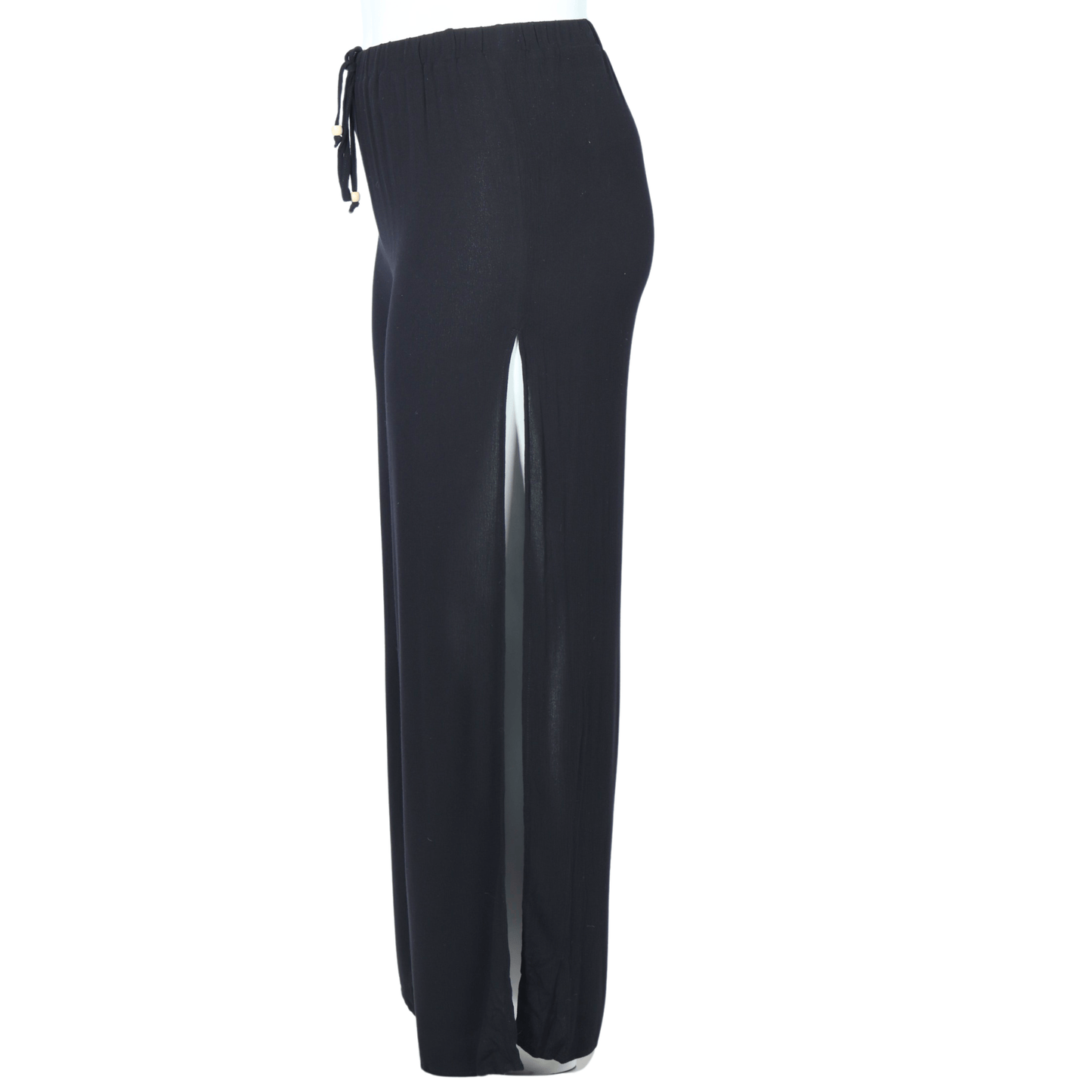 SHEIN Shein Womens Bottoms L / Black / 40 SHEIN - Wide leg faux drawstring pants