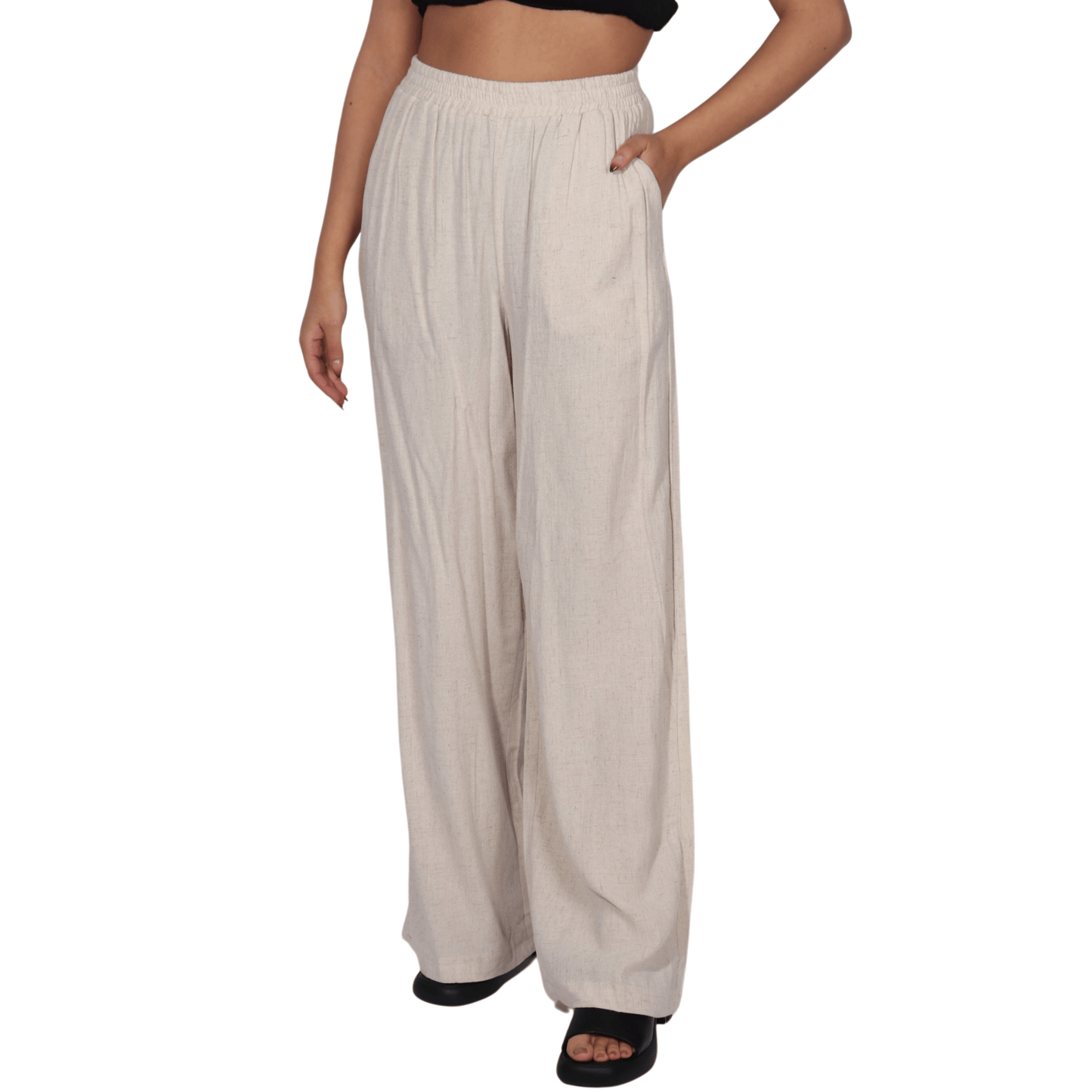SHEIN Shein Womens Bottoms S / Beige / 36 SHEIN - Wide Leg Pants